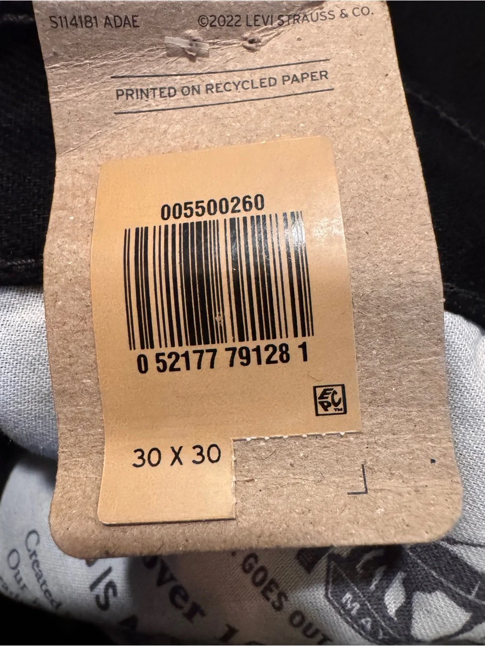 Levis 550 Relaxed Jeans Mens 30x30 NWT Black 100% Cotton No Stretch Denim
